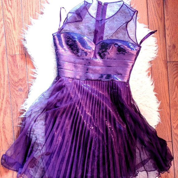 Korina Pleated Tulle Overlay Sequined Dress XS - Picture 3 of 5